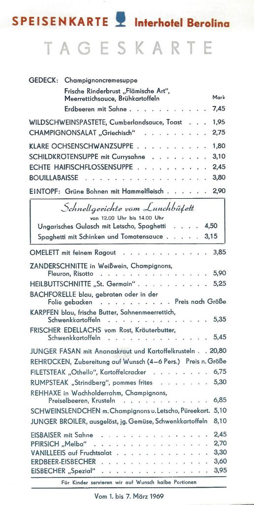 Speisenkarte